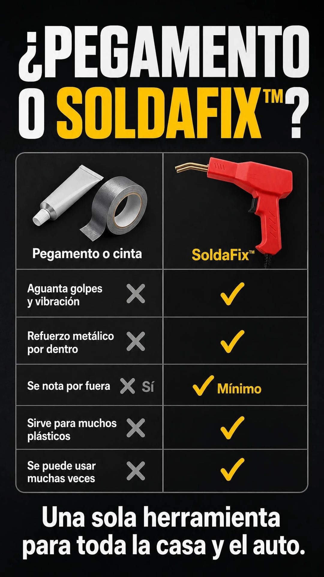SoldaFix comparado con pegamento o cinta
