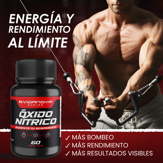 NitroFlow™ | Óxido Nítrico Premium | 60 Cápsulas
